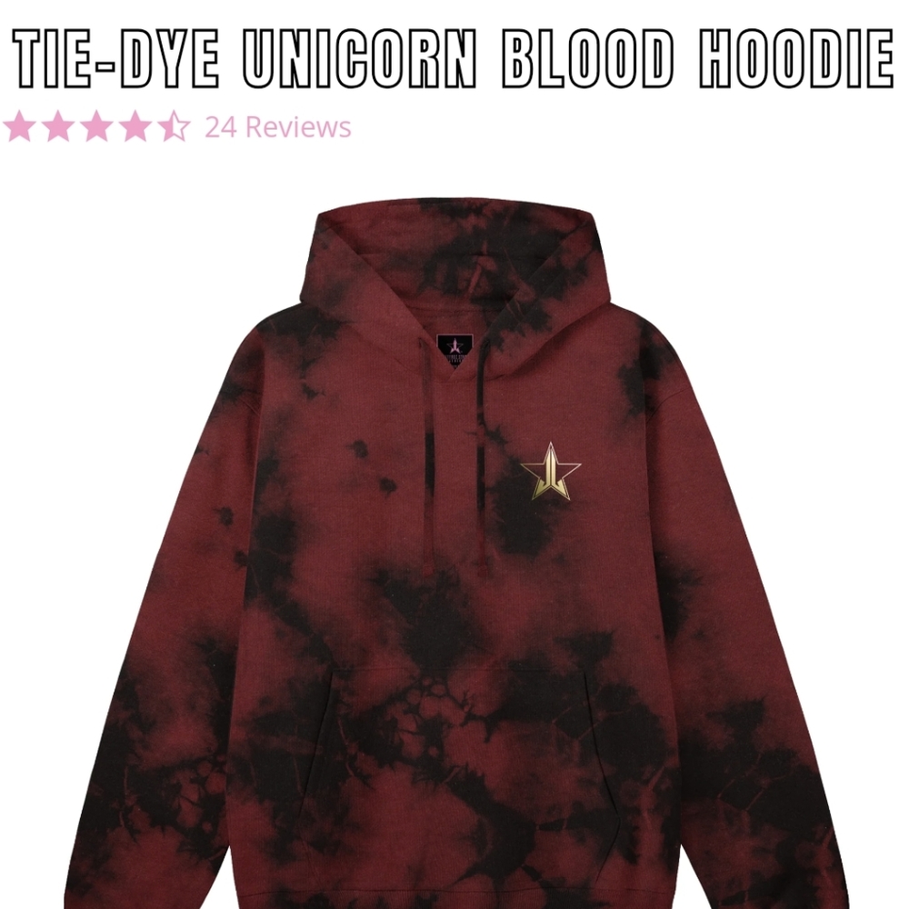 Unisex Tie-Dye Unicorn Blood Hoodie XL Jeffree Star Cosemtics